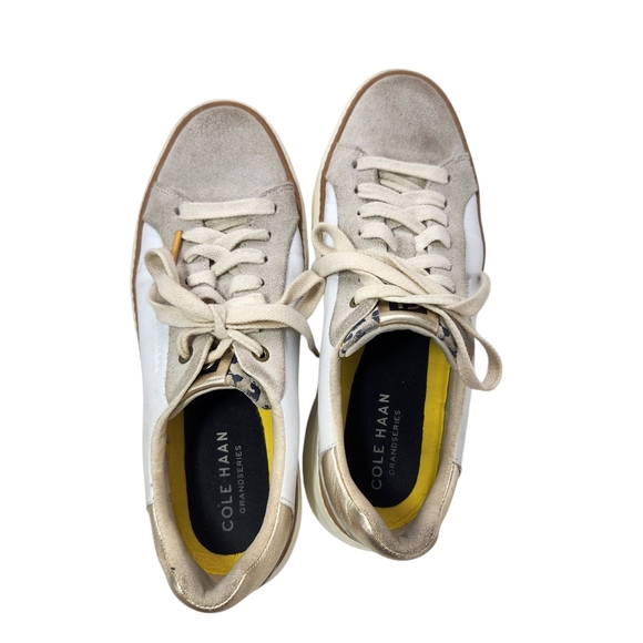 Cole Haan Women's White and Gold Sneakers - Picture 3 of 12